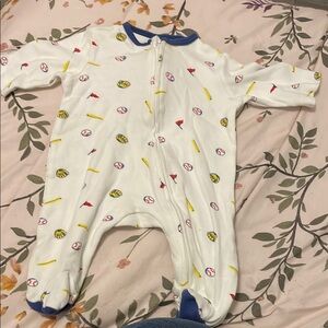 Little Me White and Blue Cozy Footies